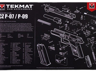 TekMat TEKR17CZP07 CZ P-07/P-09 Cleaning Mat Black/White Rubber 11″x17″ CZ P-07/P-09