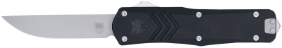 CobraTec Knives MBLKFSXGEN3DNS FS-X Gen III Medium 3″ OTF Drop Point Plain Stonewashed D2 Steel Blade, 4.68″ Aluminum Handle