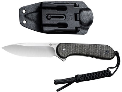 Civivi Knives C2105B Elementum  3.98″ Fixed Plain Satin D2 Steel Blade, 4.50″ Dark Green Micarta Handle