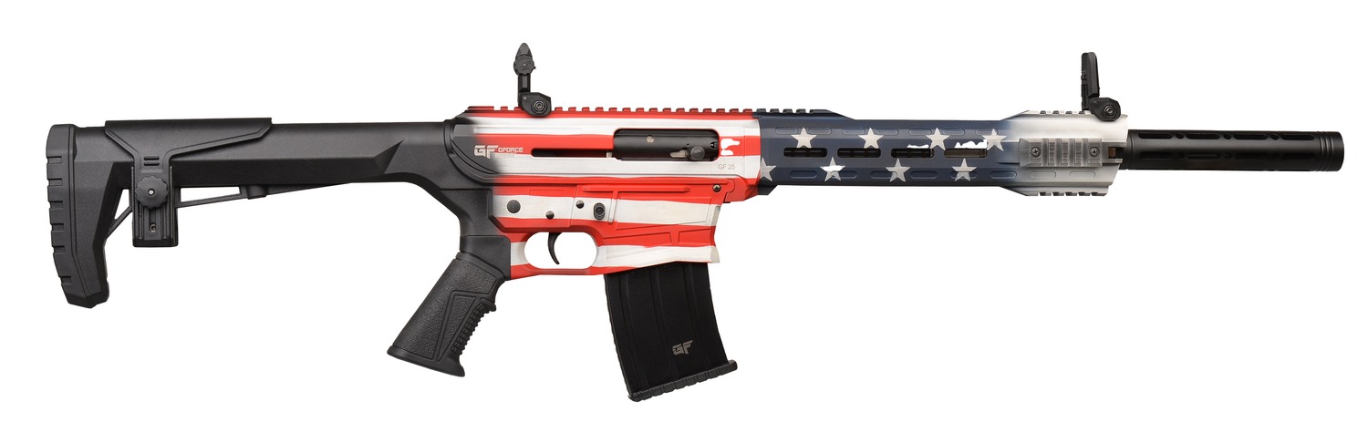 Gforce Arms GF2512USA GF25 USA 12 Gauge Semi-Auto 3″ 5+1 20″ Flat Dark Earth Cerakote Threaded Barrel, USA Receiver, Black Adjustable Synthetic Stock w/Black Rubber Grip