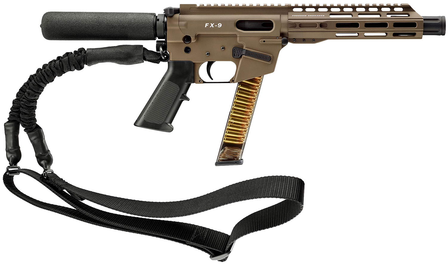 FREEDOM ORDNANCE FX9P8T-FDE FX9P  9mm Luger 31+1 8″ Flat Dark Earth Synthetic Pistol Tube
