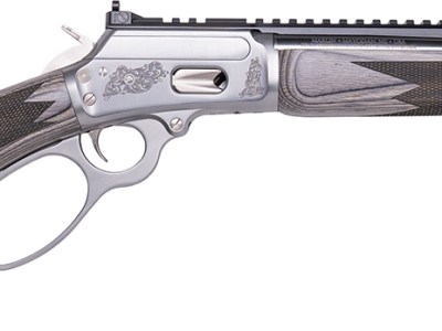 Cnc Firearms CNCMAR44 Marlin 1894 Wild Boar 44 Mag 8+1 16″ Polished Threaded Barrel, Polished Engraved w/Wild Boar Stainless Steel Receiver w/Picatinny Rail Receiver, Gray Fixed Laminate Stock
