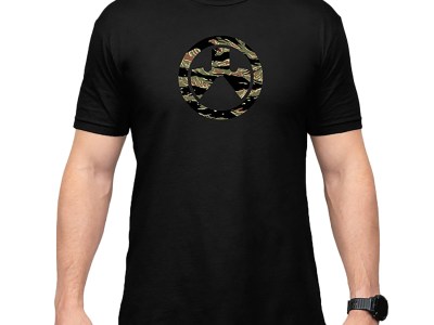 Magpul MAG1292-001-S Tiger Stripe Icon  Black Cotton/Polyester Short Sleeve Small