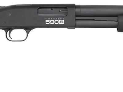 Mossberg 51609 590S  12 Gauge Pump 3″ 10+1 18.50″ Matte Blued Heavy Walled Barrel, Drilled & Tapped Black Receiver, Fixed Black Synthetic Stock