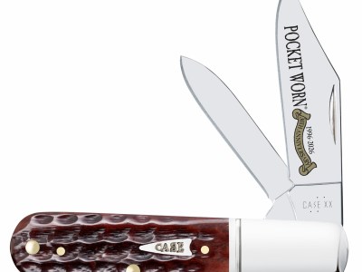 Case 55233 Pocket Worn Barlow Folding 2.50″ Clip Point/1.87″ Pen Plain Mirror Polished Tru-Sharp SS Blade Corn Cob Jigged Mahogany Bone Handle