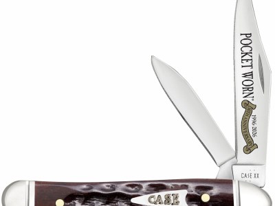 Case 55234 Pocket Worn Peanut Folding 2.26″ Clip Point/1.50″ Pen Plain Tru-Sharp SS Blade, Mahogany Corn Cob Jigged Bone Handle