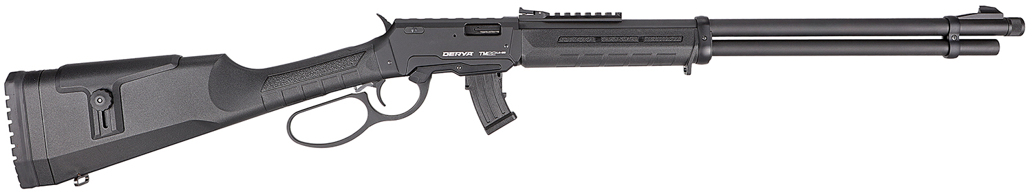 Derya Firearms TM22.LEVER.20 TM22 Lever 22 LR 10+1 20″ Black Threaded Barrel, Black Anodized Picatinny Rail Receiver, Black AG w/Extensions Polymer Buttstock