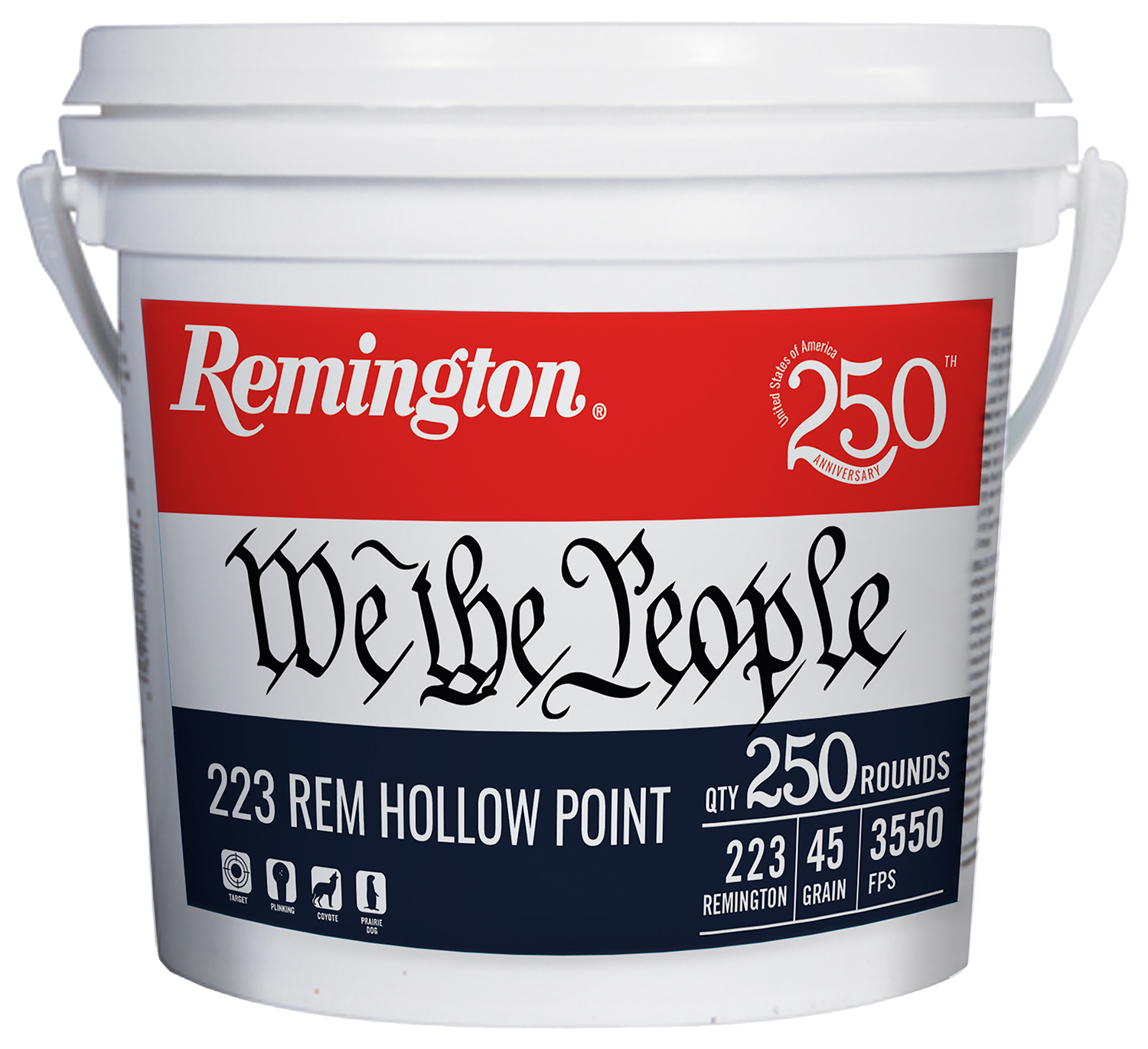 Remington Ammunition 21388   223Rem 55gr Full Metal Jacket 250 Per Box/4 Case