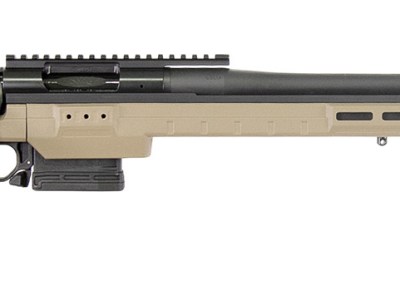 Larue Tactical LTKRGSIETE65CM23FDE 6.5 Creedmoor 23″ Threaded Barrel, Picatinny Rail Receiver, Larue KRG Bravo Gray Polymer Chassis