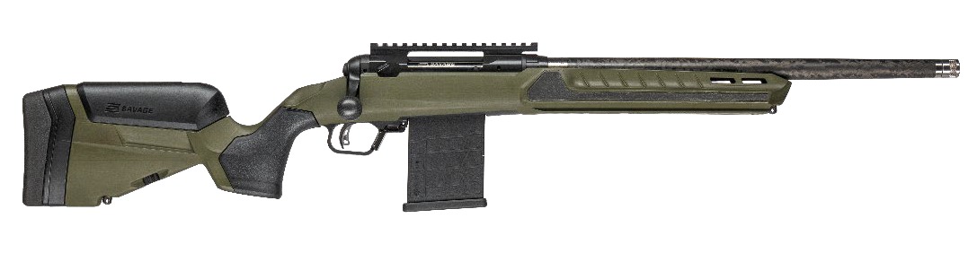Savage Arms 32663 110 UltraLite Predator 300 Blackout 10+1 16.50″ Carbon Fiber Barrel, Arca Rail Forend, Hunter Green AccuStock w/AccuFit V2 Synthetic Stock, Right Hand