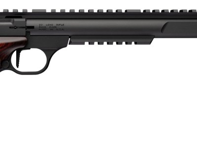 Browning 051613490 Buck Mark Hunter Varmint SR 22 LR 10+1 10.50″ Matte Black Threaded Barrel, Matte Black Aluminum Frame w/Top & Lower Picatinny Rail, Rosewood Laminate w/Buckmark Grip