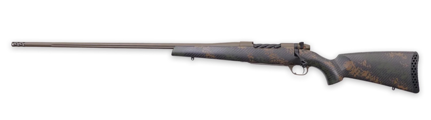 Weatherby MBC20N7MMPL6B Mark V Backcountry 2.0 7mm PRC 3+1 24″ Patriot Brown Cerakote Fluted Threaded Barrel, Drilled & Tapped Receiver Carbon Fiber w/Brown & Dark Green Sponge Accents Fixed Peak 44 B