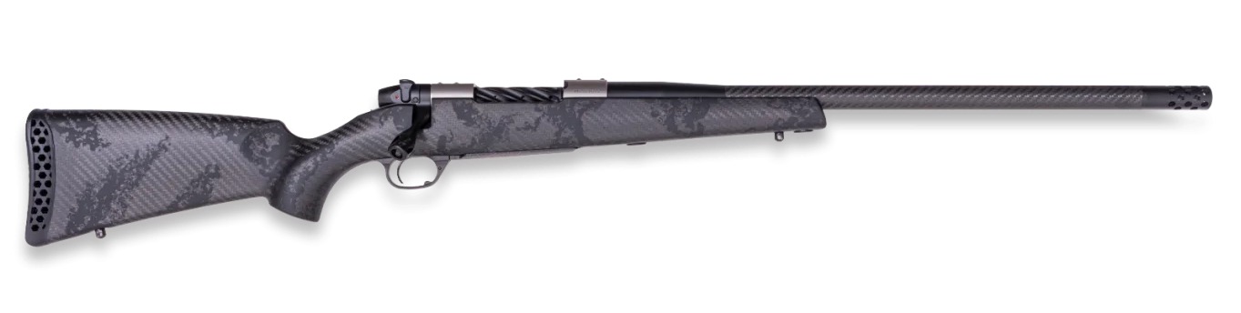 Weatherby MGT01N7MMBR2B Mark V Backcountry Guide TI 7mm BC 3+1 22″ Graphite Black Cerakote Fluted Threaded Carbon Barrel, Titanium Drilled & Tapped Receiver, Exposed Carbon w/Carbide Black Accents Fix