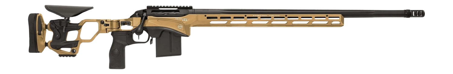 Cadex Inc CDXSSPRO6526CP20I2B1N CDX-SS Seven S.T.A.R.S. Pro 6.5 Creedmoor 10+1 26″ Black DLC Fluted Threaded Barrel, Hybrid Tan Cerakote Receiver, ARCA Rail,  M-LOK Handguard, Hybrid Tan Adjustable Fo