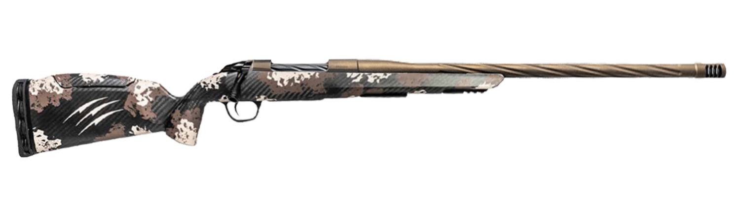 Fierce Firearms  Twisted Rage LR Full Size 7mm PRC 3+1 20″ Smoked Bronze Cerakote Match Grade/Spiral Threaded Stainless Steel Barrel, Drilled & Tapped Receiver, Desert Shadow Camo Push Button Adj Comb