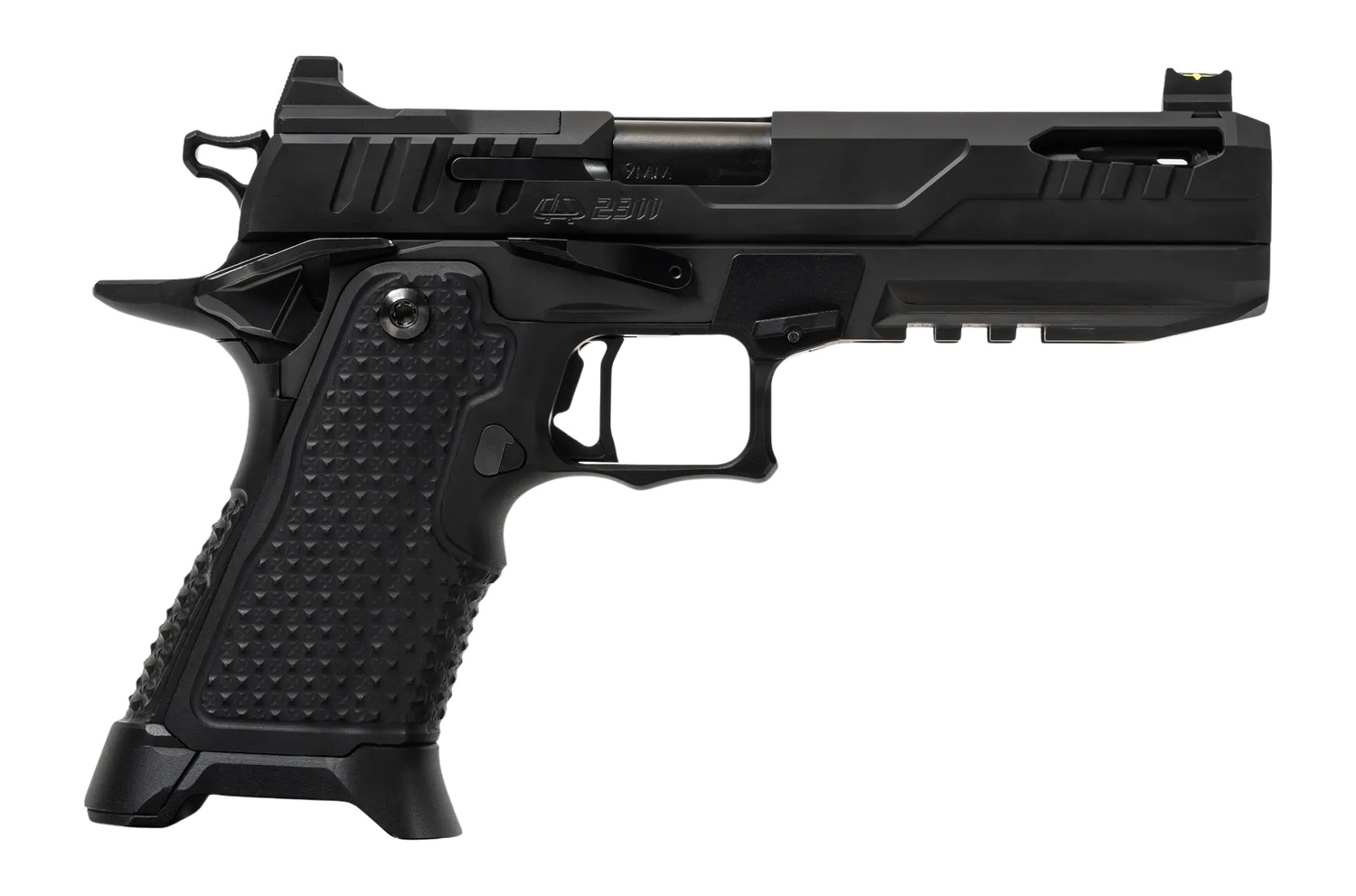 Oa Defense  2311 Pro Elite Full Size 9mm Luger 21+1 5″ Ported Barrel, Black DLC Steel Optic Ready/Serrated Slide, Black Aluminum Frame w/Picatinny Rail, Black Aluminum Grip, Ambidextrous