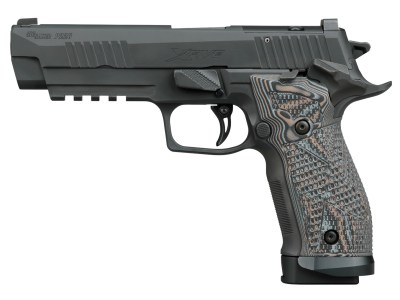 Sig Sauer 226X59XTMSAO P226 XFive Extreme Full Size 9mm Luger 10+1 5″ Bull Barrel, Black Nitron Stainless Steel Optic Ready/Serrated Slide & Frame w/Beavertail & Picatinny Rail, Custom Hogue G10 Piran