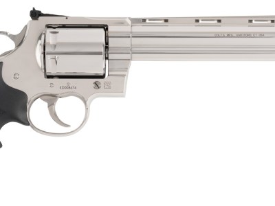 Colt Mfg KODIAKSP8RTS Kodiak  44 Mag 6 Shot 8″ Stainless Ported Vent Rib Barrel, Stainless Unfluted Cylinder & Stainless Steel Frame, Black Rubber Grip, Exposed Hammer