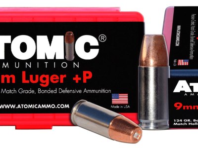 Atomic Ammunition 00454 Match Precision Craft 9mmLuger +P 124gr Bonded Match Hollow Point 20 Per Box/10 Case