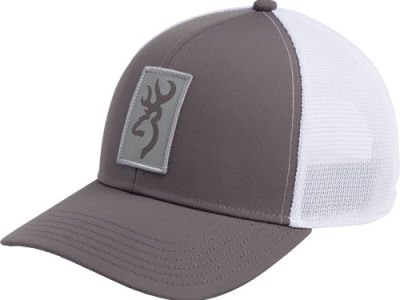 BROWNING CAP BEACON LOGO – GRAY W/RECTANGLE PATCH ADJ