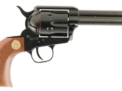Chiappa Firearms 340053 SAA 1873  Medium Frame 22 LR 6 Shot, 4.75″ Blued Steel Barrel, Blued Steel Frame, Blued Cylinder, Wood Grip, Exposed Hammer