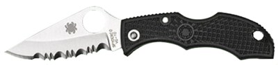 Spyderco LBKS3 Ladybug 3  1.94″ Folding Modified Clip Point Serrated VG-10 SS Blade Black FRN Handle