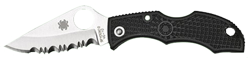 Spyderco LBKS3 Ladybug 3  1.94″ Folding Modified Clip Point Serrated VG-10 SS Blade Black FRN Handle