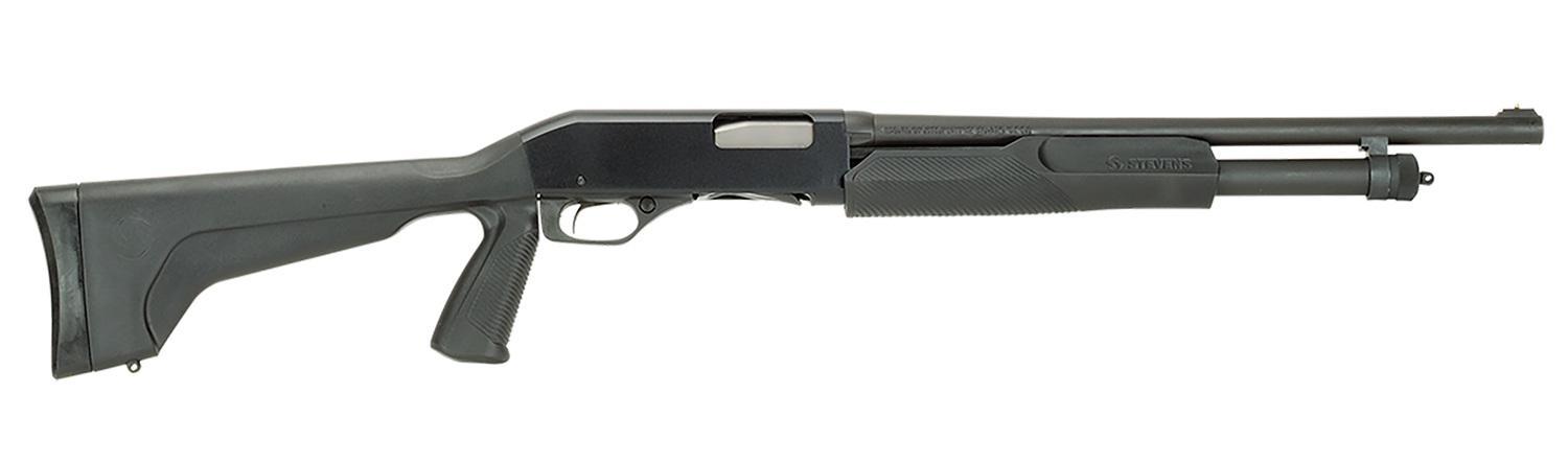Stevens 19485 320 Security Full Size 12 Gauge Pump 3″ 5+1 18.50″ Matte Black Carbon Steel Barrel, Matte Black Aluminum Receiver, Fixed w/Pistol Grip Black Synthetic Stock, Ambidextrous