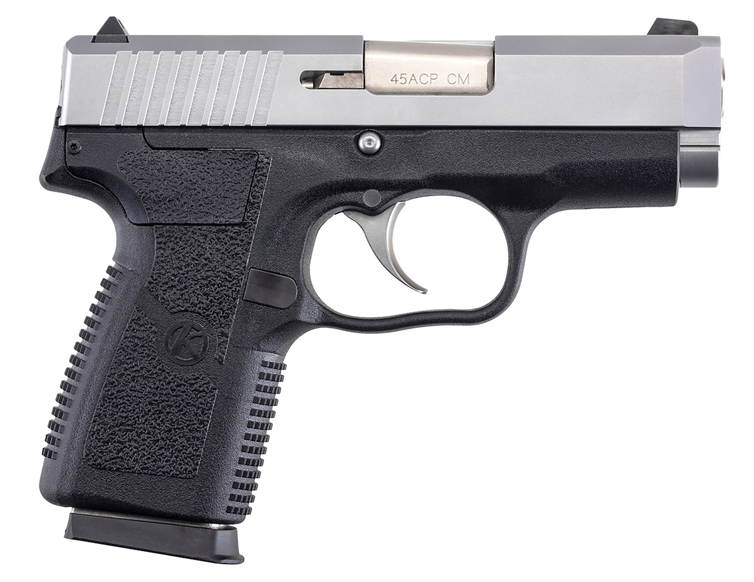 Kahr Arms CM4543 CM45  45 ACP 5+1 3.30″ Serrated Steel Barrel, Matte Stainless Serrated Steel Slide, Black Polymer Frame, Black Textured Polymer Grip, No Safety, Right Hand