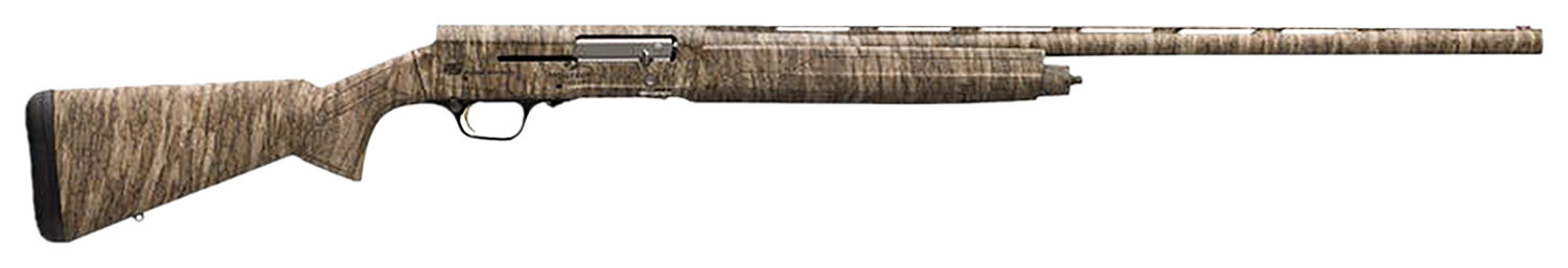 Browning 0118282005 A5  12 Gauge 26″ Barrel 3.5″ 4+1, Full Coverage Mossy Oak Bottomland, Textured Synthetic Stock With Closed Radius Pistol Grip