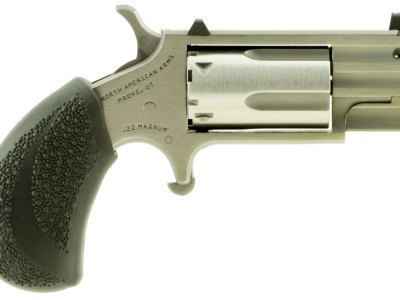 North American Arms PUGTP Pug  22 WMR 5 Shot 1″ Stainless Steel Ported Barrel, Stainless Steel Frame, Stainless Cylinder, Black Polymer Grip, Exposed Hammer