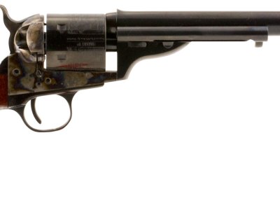 Taylors & Company 550695 1872 Open Top Uberti 38 Special 6 Shot 7.50″ Blued Octagon Barrel, Blued Engraved Cylinder, Color Case Hardened Steel Frame, Walnut Army Style Grip, Exposed Hammer