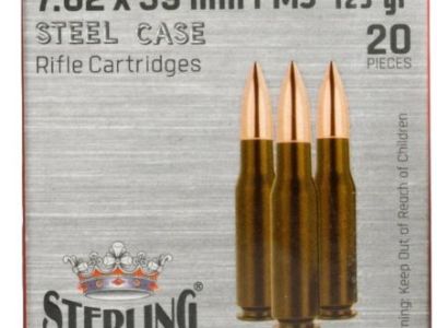 STERLING STEEL CASE 7.62X39 – 123GR FMJ 20RD BOX 50BX/CS