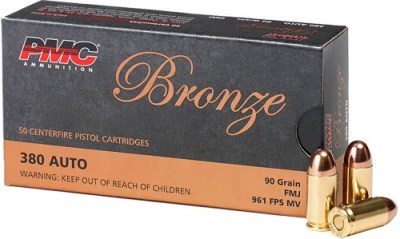 PMC 380 ACP 90GR FMJ – 50RD 20BX/CS