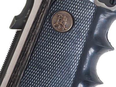 PACHMAYR LAMINATED WOOD GRIPS – 1911 CHARCOAL SILVERTONE