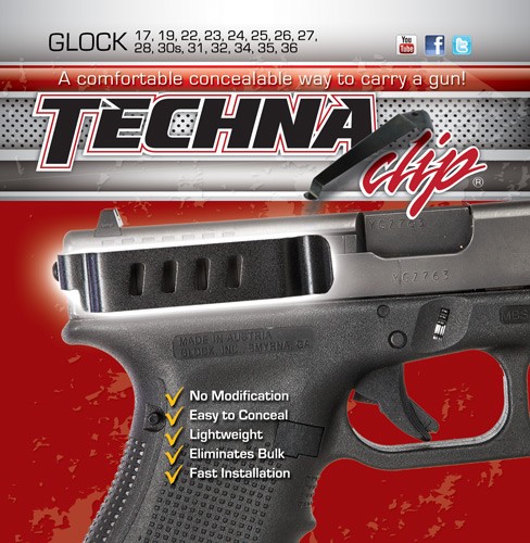 TECHNA CLIP HANDGUN RETENTION – CLIP FOR GLOCK EXCEPT 42/43
