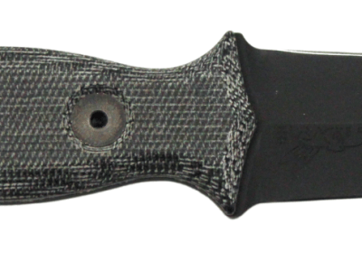 HALF FACE BLADES TRIDENT DAGGER 3″ BLADE, 6.75″ OA, S45VN STEEL, HRC60, ARMOR BLK, GRY MICARTA GRIP
