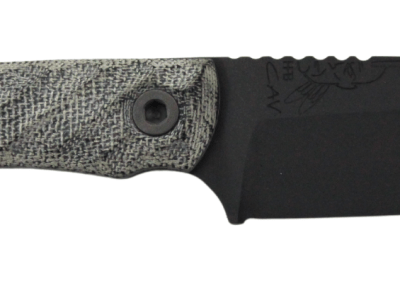 HALF FACE BLADES CAVNER JR 3.5″ BLADE, 7.5″OA, S45VN ARMOR BLK, GRY MICARTA GRIP