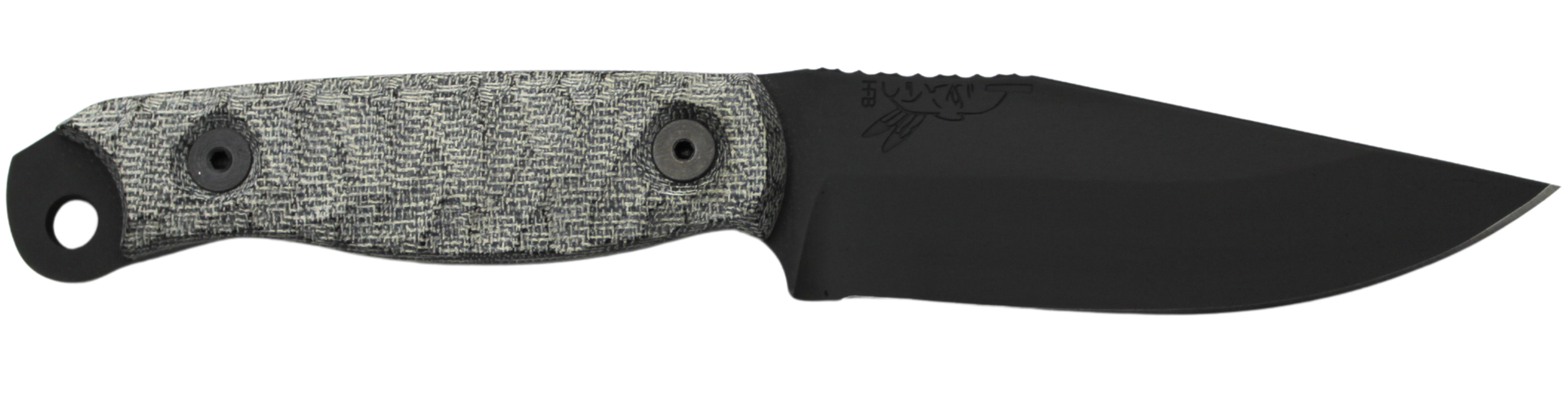 HALF FACE BLADES CROW SCALPER 4″ BLADE, 8.3″OA, S45VN STEEL, ARMORY BLK, GRAY MICARTA GRIP
