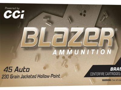 CCI 45 AUTO 230 GR BLAZER BRASS JHP 50 RD/BX 10 BX/CS