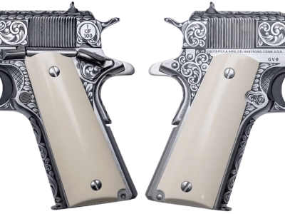 COLT GOVERNMENT 1911 SILVERADO 45ACP PISTOL FULL ENGRAVED/IVORY GRIP 7RD MAGAZINE 1-300 UNITS