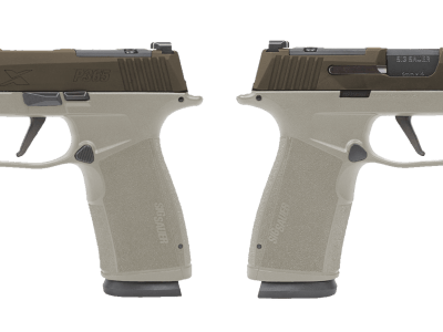 SIG SAUER P365 X-MACRO 9MM PSTL 3.7″ 2-17RD OR 2 TONE BRONZE/TAN