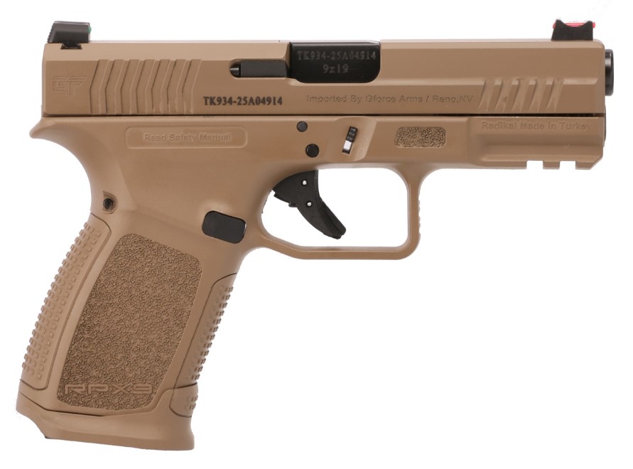 GFORCE ARMS RPX3C9 9MM 4″ FDE FULL 15+1