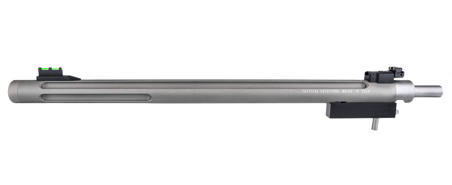 Tactical Solutions 1022TDGMG X-Ring Barrel 22 LR 16.50″ Gunmetal Gray Finish  Aluminum Material Bull with Fluting, Threading & Sights for Ruger 10/22 Takedown