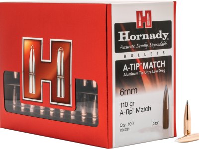 Hornady 24531 A-Tip Match 6mm .243 110 gr A Tip Match 100 Per Box/ 10 Case