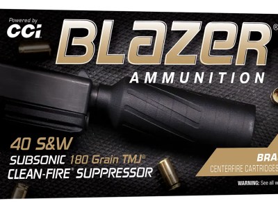 CCI 40 S&W 180GR TMJ BLAZER BRASS CLEAN-FIRE SUPPRESSOR 50RD/BX 10BX/CS