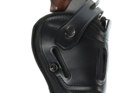 Galco SR46B Switchback  OWB Black Leather Belt Slide Fits Ruger GP100/S&W K Frame Fits 6″ Barrel Ambidextrous