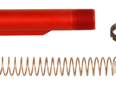 LBE Unlimited MILBUFKTRED Mil-Spec Buffer Tube Kit  6 Position AR-15 Red