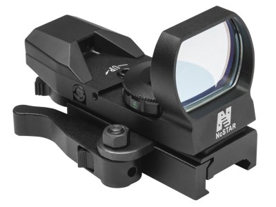 NcStar D4BQ Red Four Reticle Reflex  Black Anodized 1 x 0.95″ x 1.34″ 3 MOA Red Dot Multi Reticle QR Mount