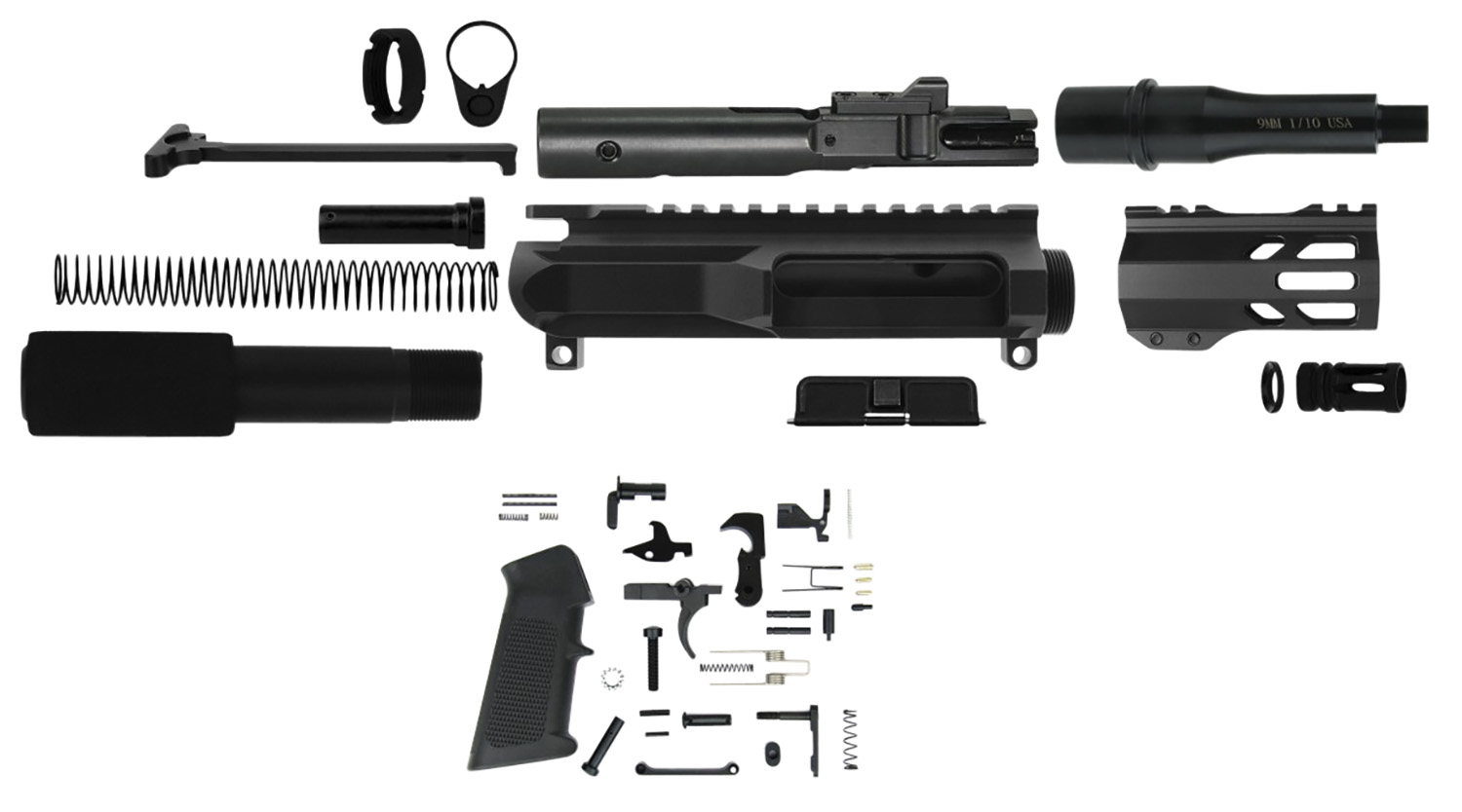 TacFire  AR Build Kit  9mm Luger 4.50″ Barrel Black for AR Platform